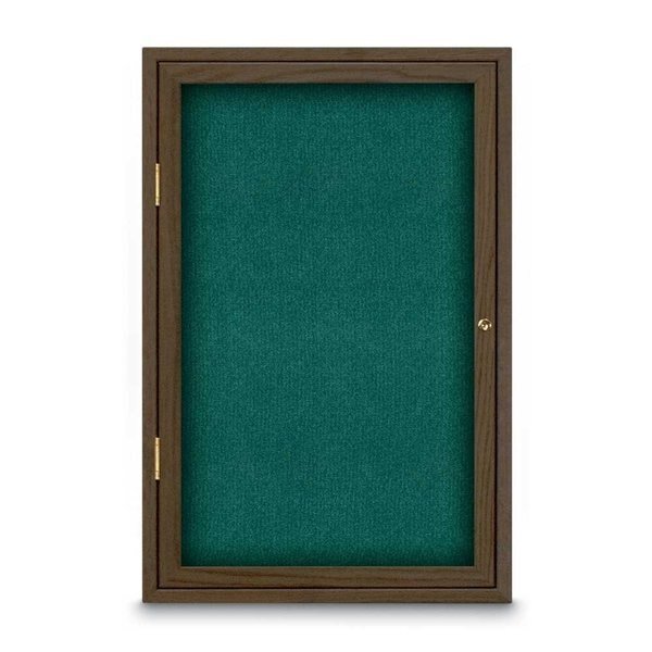 Sliding Door Indoor Enclosed Corkboard, 7, UNITED VISUAL PRODUCTS, Mfr# UV9028ACS-BRONZE-CLOUD